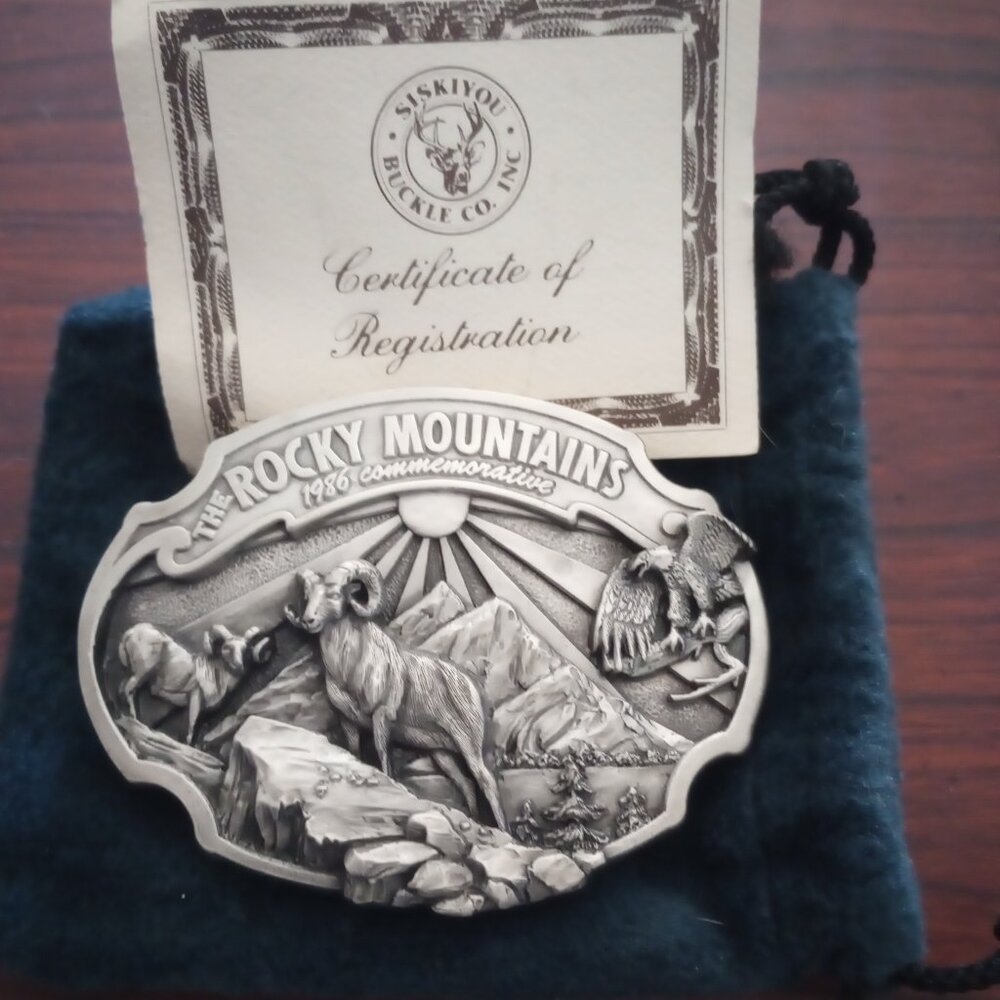 The Rocky Mountains 1987 Vintage Siskiyou Belt Buckle